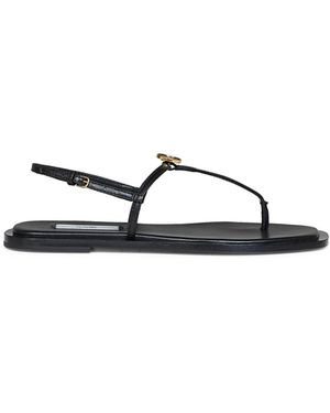 TOTEME Nappa Leather T-Strap Thong Sandals - White