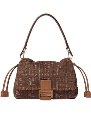 Fendi Sellier Medium Baguette Mamma Bag - Brown