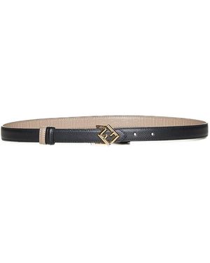 Fendi Reversible Leather Belt - White