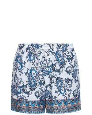 Etro Powder Paisley Ramage-Printed Swim Shorts - Blue