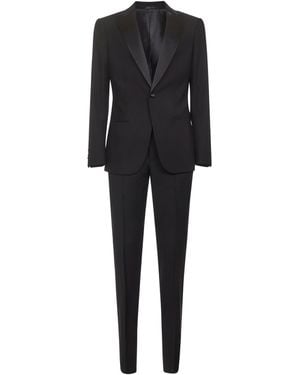 Giorgio Armani Virgin Wool Tuxedo Suit - Black