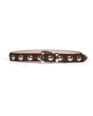 KHAITE Coffee Suede Benny Belt - White