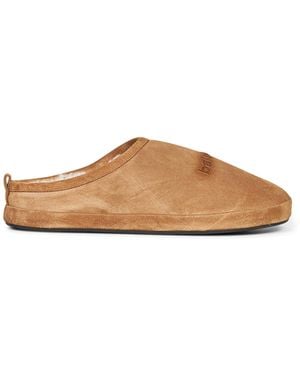 Balenciaga Suede Alaska Slippers - Brown