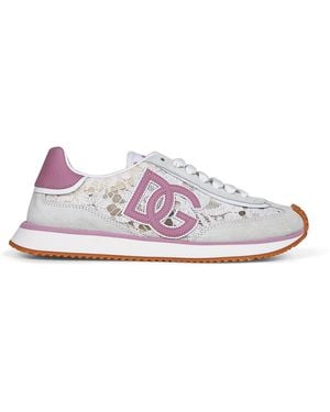 Dolce & Gabbana Sneakers Dg Cushion Bianche E Rosa