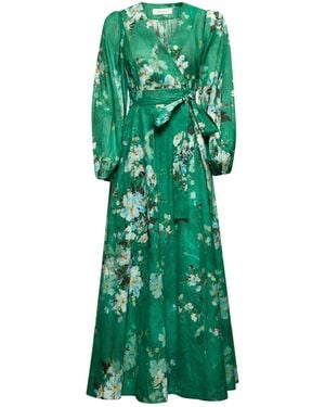 Zimmermann Everley Wrap Midi Dress - Green