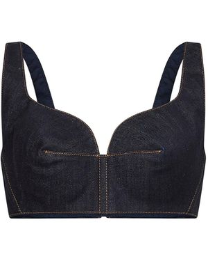 Givenchy Dark Raw Denim Bra Top - Blue