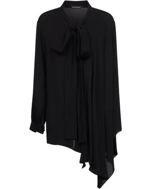 Balenciaga Blusa Con Foulard - Nero