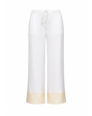 TOTEME Satin Drawstring Pajama-Style Trousers - White