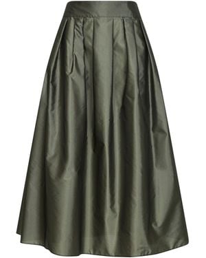 Max Mara Sage Organza Smmeffetto Pleated Skirt - Green