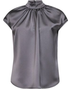 Blanca Vita Lead Satin Maria Top - Grey