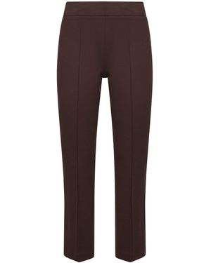 Blanca Vita Coffee Stretch Jersey Pioppo Trumpet Trousers - Brown