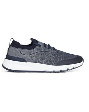Brunello Cucinelli Techno Cotton Knit Runners - Blue