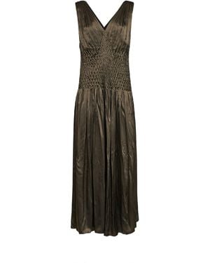 KHAITE Dark Silk Charmeuse Nola Long Dress - Green