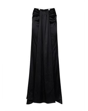 GIUSEPPE DI MORABITO Satin Maxi Skirt With Jewelled Detail - Black