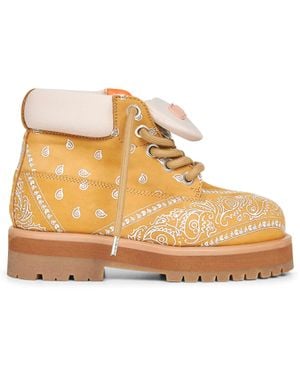 PDF Bandana Print Nubuck Strada Low Bandana Ankle Boots - Metallic
