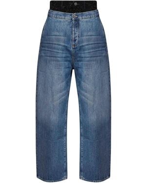 The Attico Cotton Denim Double Waistband Jeans - Blue