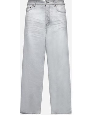 Balenciaga Grey Denim Waterproof Jeans - White