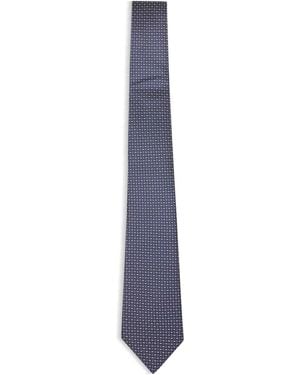 Giorgio Armani Midnight Jacquard Silk Tie - Blue