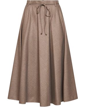 Max Mara Gonna Midi Svasata Mxmcaliffo - Marrone
