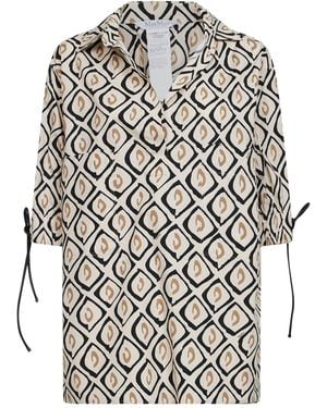 Max Mara Printed Poplin Mxmecru Oversized Shirt - White