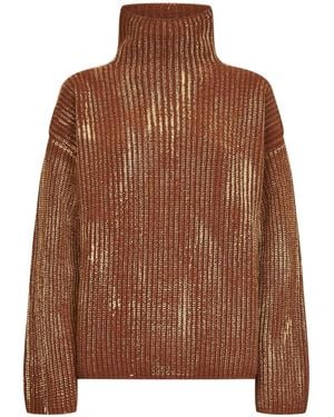 DIESEL Ribbed Wool-Blend M-Amet Jumper - Brown
