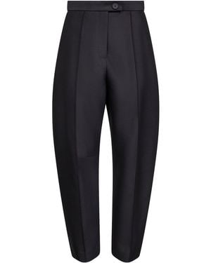 KHAITE Wool And Silk Faille Jude Trousers - Blue