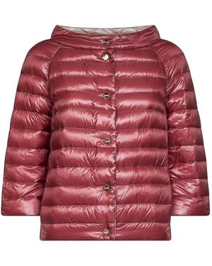 Herno Dark And Light Ultralight Nylon Reversible Cape - Red
