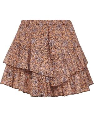 Isabel Marant Rust Printed Cotton Jocadia Shorts - Natural