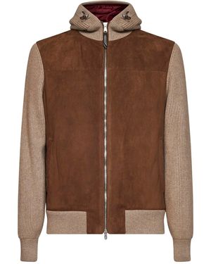 Brunello Cucinelli Hooded Bomber Jacket - Brown