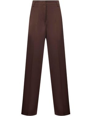 Blanca Vita Pantaloni Palazzo Plettro - Marrone