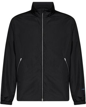 Jil Sander Taffeta Padded Jacket With Logo - Black