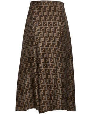 Fendi Ff Maxi Skirt - Brown