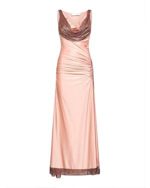 Rabanne Viscose Jersey And Mesh Long Dress - Pink