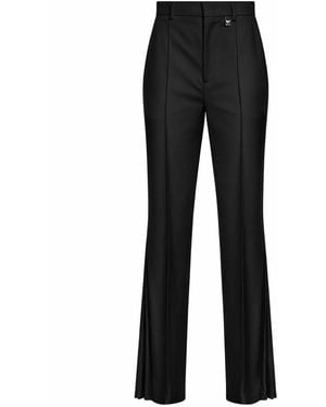 GIUSEPPE DI MORABITO Virgin Wool Flared Trousers - Black