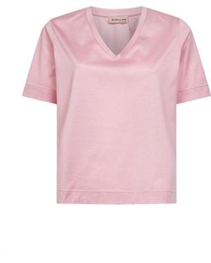 Blanca Vita Lisle Cotton V-Neck T-Shirt - Pink