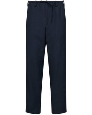 Dries Van Noten Wool Penny Straight-Leg Trousers - Blue