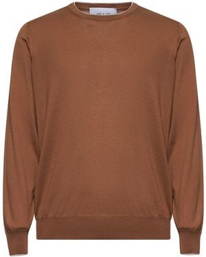 D 40 Silk And Cotton Crewneck Jumper - Brown