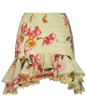 Charo Ruiz Floral-Print Cotton Lush Mini Skirt - White