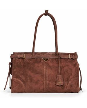Prada Dark Prada Bonnie Large Handbag - Brown