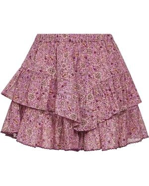 Isabel Marant Printed Cotton Jocadia Shorts - Pink