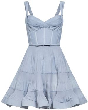 Zimmermann Steel Pleated Mini Dress - Blue