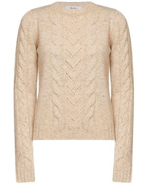 Max Mara Wool And Cashmere Blend Knit Mxmsamba Sweater - White