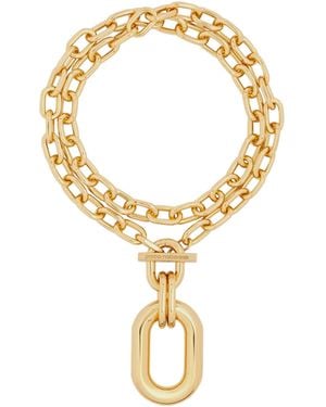Rabanne Double Xl Link Necklace With Pendant - Metallic
