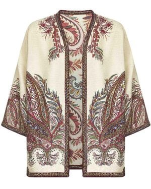 Etro Floral Paisley Bouclé Short Kesa - Natural