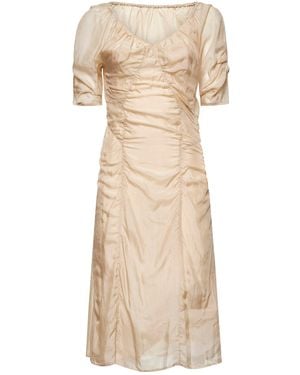 Lemaire Nude Silk Chiffon Midi Dress - Natural