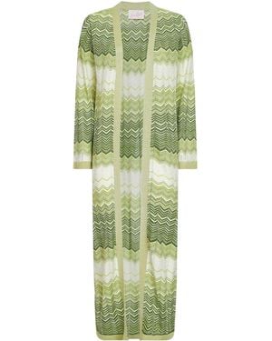 MC2 Saint Barth Long Cardigan Tonia Lurex - Green