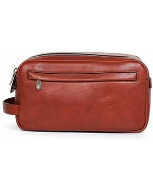 Brunello Cucinelli Cognac Cowhide Beauty Case - Red