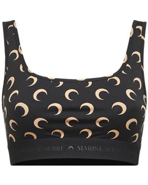 Marine Serre Printed Jersey Moon Sports Bra - Black