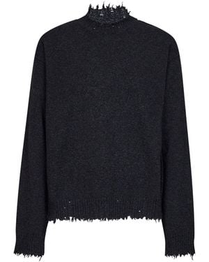 Uma Wang Distressed-Effect Jumper - Blue
