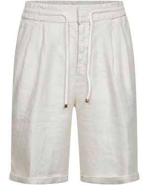 Brunello Cucinelli Linen Gabardine Bermuda Shorts - White